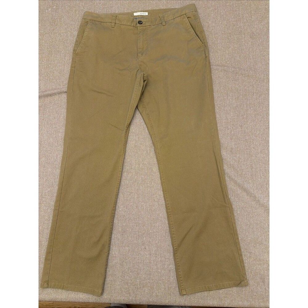 Hawker Rye Mens Chino Pants Size 36x32 Khaki Relaxed Fit Stretch Mid Rise